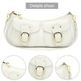 thumbnail image 2 of Bolso de mano para mujer Bolso de viaje femenino simple de PU de gran capacidad (Blanco), 2 of 8