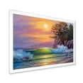thumbnail image 2 of Designart 'Sunrise On Sea Waves By The Pine Trees' Nautical & Coastal Framed Art Print, 2 of 4