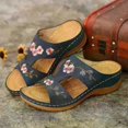 thumbnail image 3 of Women's Casual Slippers Fashion Hollow Flowers Wedge Sandals Outdoor Embroidered Platform Comfortable Beach Shoes Chinelo Nuvem, 3 of 4
