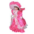 thumbnail image 1 of Muñeca de porcelana elegante coleccionable con cara de maquillaje esmaltado, muñeca de cerámica para vestir Rosa, 1 of 9