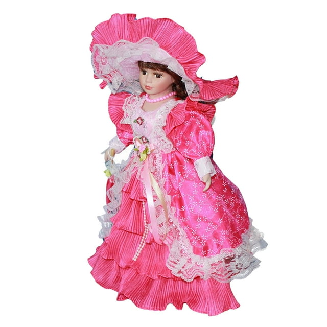 Muñeca de cerámica para mujer Perfecl figura en miniatura 40cm regalo decoración rosa