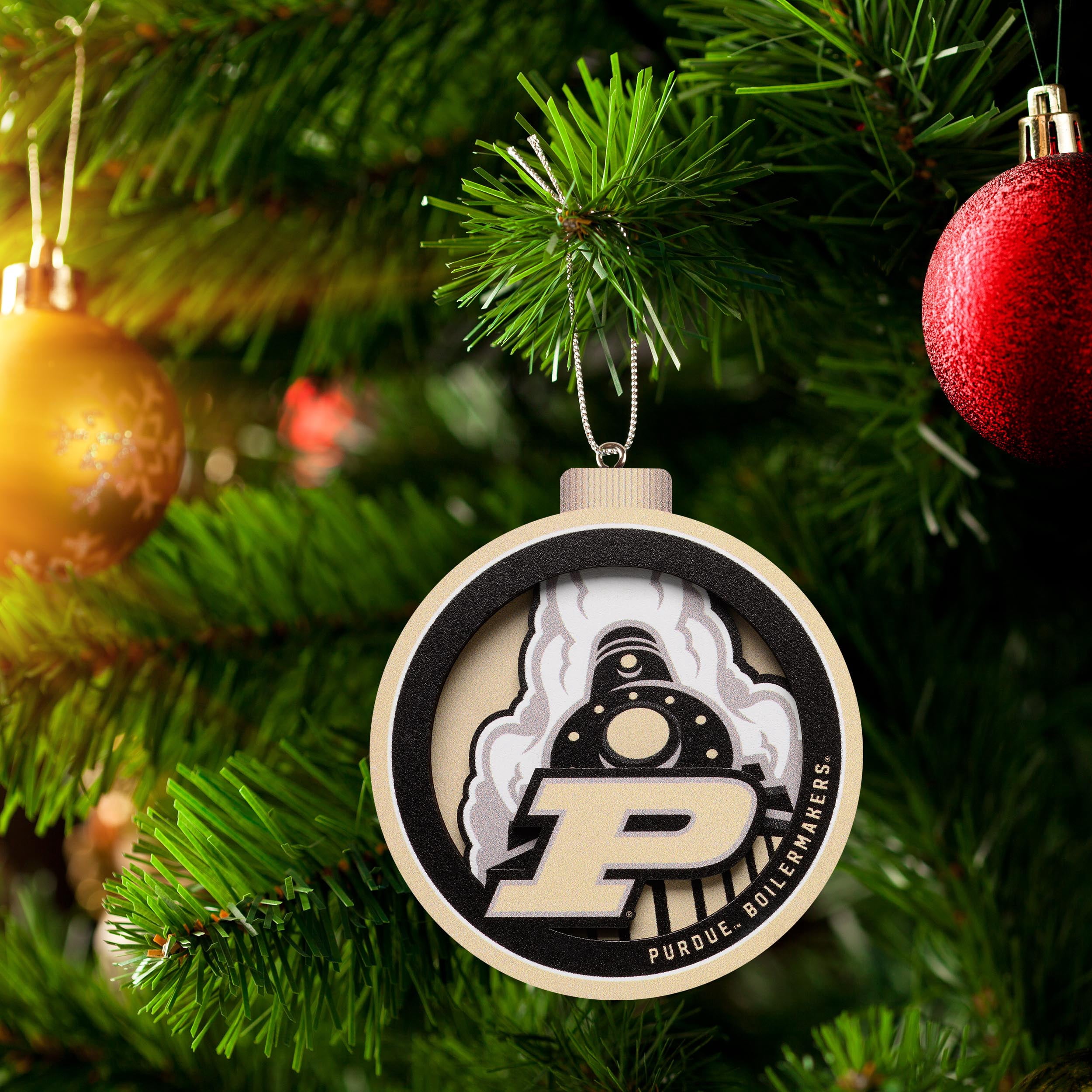 YouTheFan NCAA Purdue Boilermakers 3D Logo Series Ornament