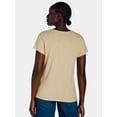 thumbnail image 3 of Time and Tru Women’s Slub Jersey Crewneck Tee with Short Sleeves, Sizes XS-XXXL, 3 of 5
