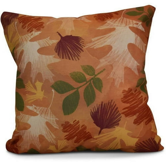 Simply Daisy 16" x 16" Watercolor Leaves Floral Print Pillow