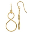 thumbnail image 1 of 14K Yellow Gold Twist Dangle Shepherd Hook Earrings, 1 of 2