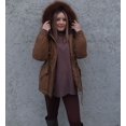 thumbnail image 5 of Chaqueta acolchada de algodón para mujer, Parka con capucha, abrigo holgado y cálido, 2XL talla grande, Invierno, 5 of 5