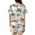 thumbnail image 3 of Kdxio Flamingo Palm Trees Print Pajamas Sets for Women Short-Sleeved Pjs with Lounge Shorts Two Piece Sleepwear S-4XL, 3 of 8
