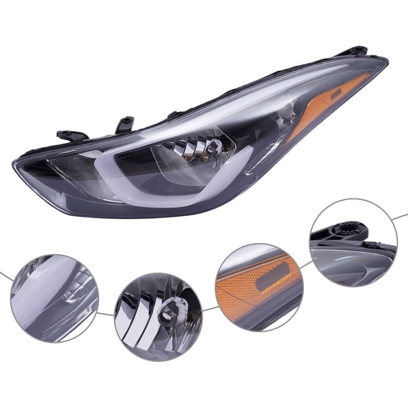 TFCFL Left Driver Side For 2014 2015 2016 Hyundai Elantra Halogen Headlight Headlamp Assembly