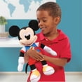 thumbnail image 5 of Disney Junior Mickey Mouse Funhouse Singing Fun Mickey Mouse 13 Inch Lights and Sounds Feature Plushie, Sings The Wiggle Giggle Song Baby and Toddler Toys, 5 of 7