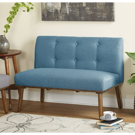 Playmate Loveseat Blue - Buylateral: Linen Upholstery, Rubberwood Frame, Seats 2, Spot Clean