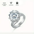 thumbnail image 2 of Luxury 3 Carat Moissanite Engagement Ring, 925 Sterling Silver, Rotating Bud Design, Women's Anniversary Gift, 2 of 6