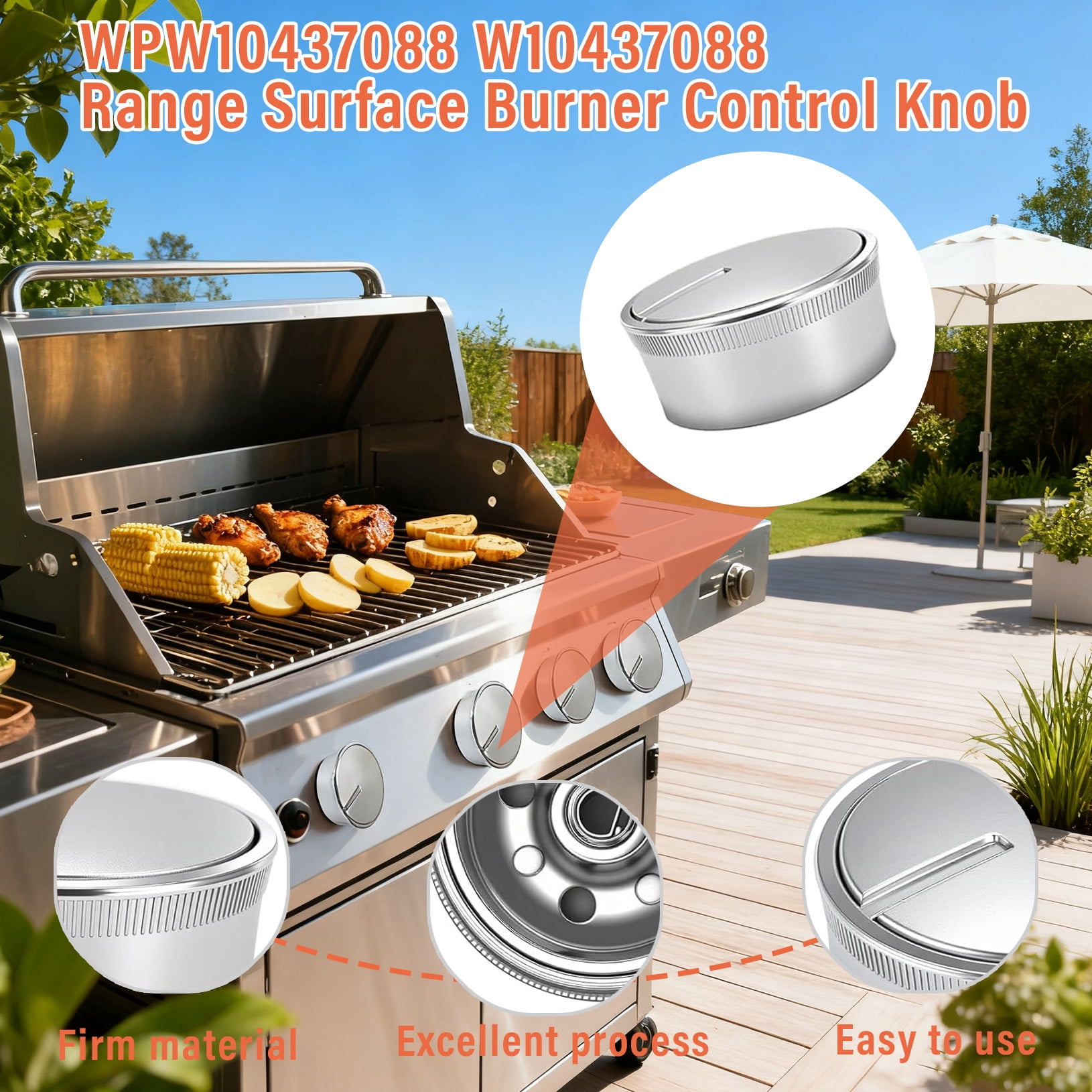 WPW10437088 W10437088 Control Knob Compatible with Whirlpool Ranges Replace W10437088, 3020323, PS11754724 (4PCS)