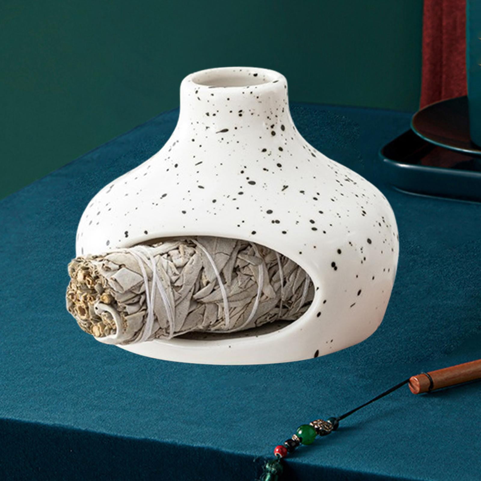WLPZXP Ceramic Sage Holder Incense Burner Multipurpose Ornament Scent Wood Stand Smudge