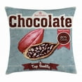 thumbnail image 1 of Cocoa Throw Pillow Cushion Cover, Best Choice Chocolate Calligraphy Tasty Yummy Sweet Snack Theme Grunge Background, Decorative Square Accent Pillow Case, 24 X 24 Inches, Multicolor, by Ambesonne, 1 of 2
