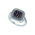 thumbnail image 1 of FB Jewels Sterling Silver Womens Round Brown Diamond Framed Cluster Ring 1/5 Cttw, 1 of 1