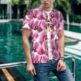 thumbnail image 6 of Hirioo Orchids Flowers for Men's Baseball T-shirt Shirts Short Sleeve Casual Summer Button Stretch T Shirts,Size S-4XL-3X-Large, 6 of 7