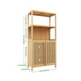 thumbnail image 4 of 52" Bamboo Storage Cabinet, 2-Door Freestanding Organizer with Magnetic Closure & Multi-Tier Shelves, Space-Saving Floor Cabinet for Bathroom/Living Room/Kitchen, Neutral, 4 of 9