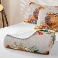 thumbnail image 4 of Manfei Cartoon Capybara Twin Quilt Set,Cute Wildflowers Pattern Twin Coverlet Set,Multicolor,2 Pieces, 4 of 7