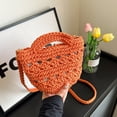 thumbnail image 3 of Nvzi Bolso de hombro tejido, bolso de mano tejido y bolso de cosméticos, bolso de mano tejido elegante para playa de verano, 9,05 x 5,51 x 6,69 pulgadas, amarillo, 3 of 4