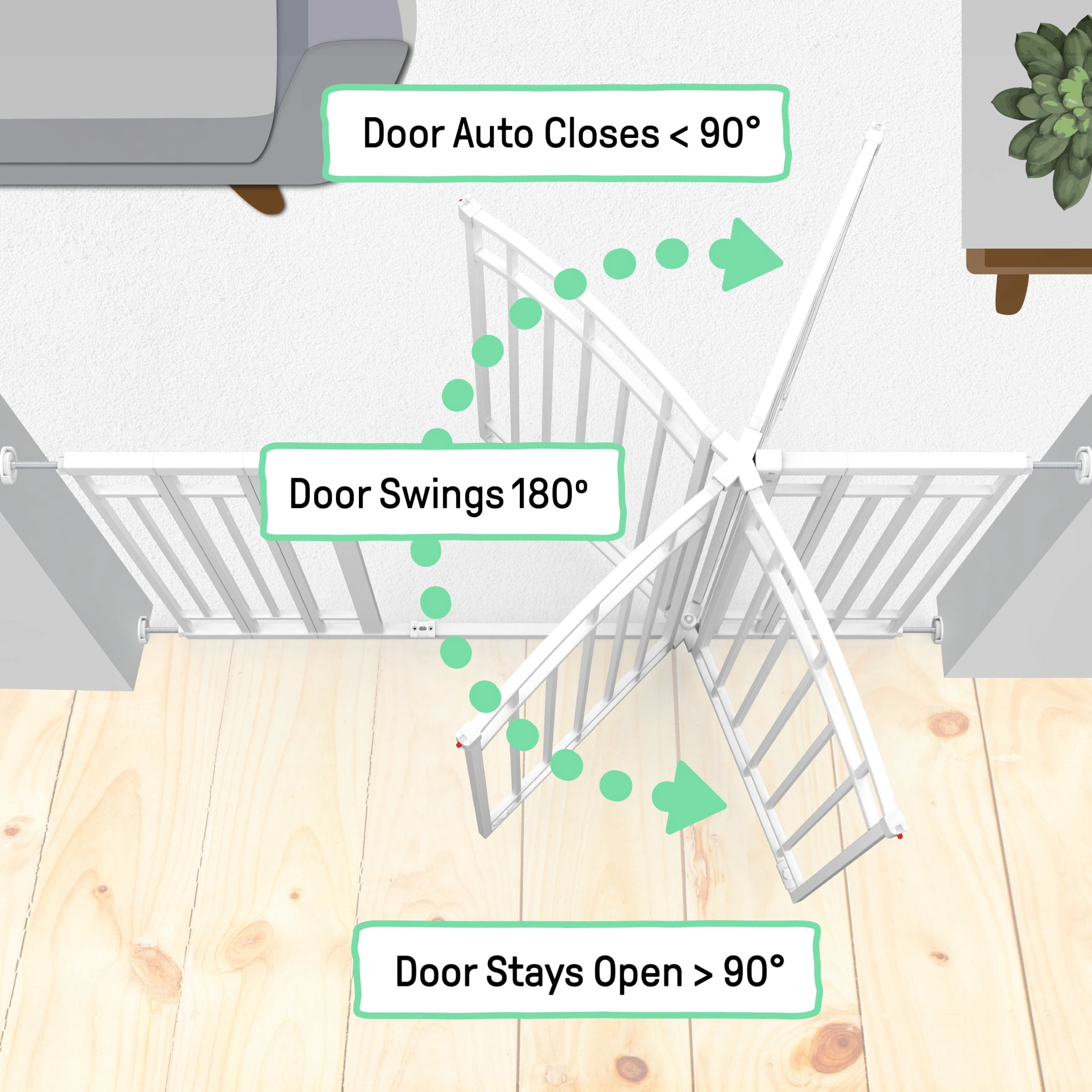 Ingenuity The Doorway 48W Series Pet and Baby Gate - White