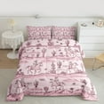 thumbnail image 3 of Manfei Western Cowgirl Cowboy Bedding Comforter Set for Teen, Cactus Plant Botanical Twin Comforter Sets, Pink Rustic Horse Reversible Bedding Set, Super Cozy Room Decor, 2-Piece, 3 of 9
