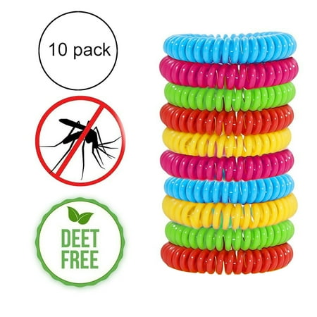 - 10 Pack Mosquito Repellent Bracelet Band Travel Insect Repellent Design for Protection Against Bugs, Pests