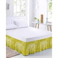 thumbnail image 3 of Yellow Boho Flowers Bed Skirt King Size 18 Inch Drop, Vintage Abstract Watercolor Yellow Bohemia Floral Adjustable Elastic Dust Ruffles Bedskirt for King Bed Wrap Around Pleated Mattress Frame Cover, 3 of 9