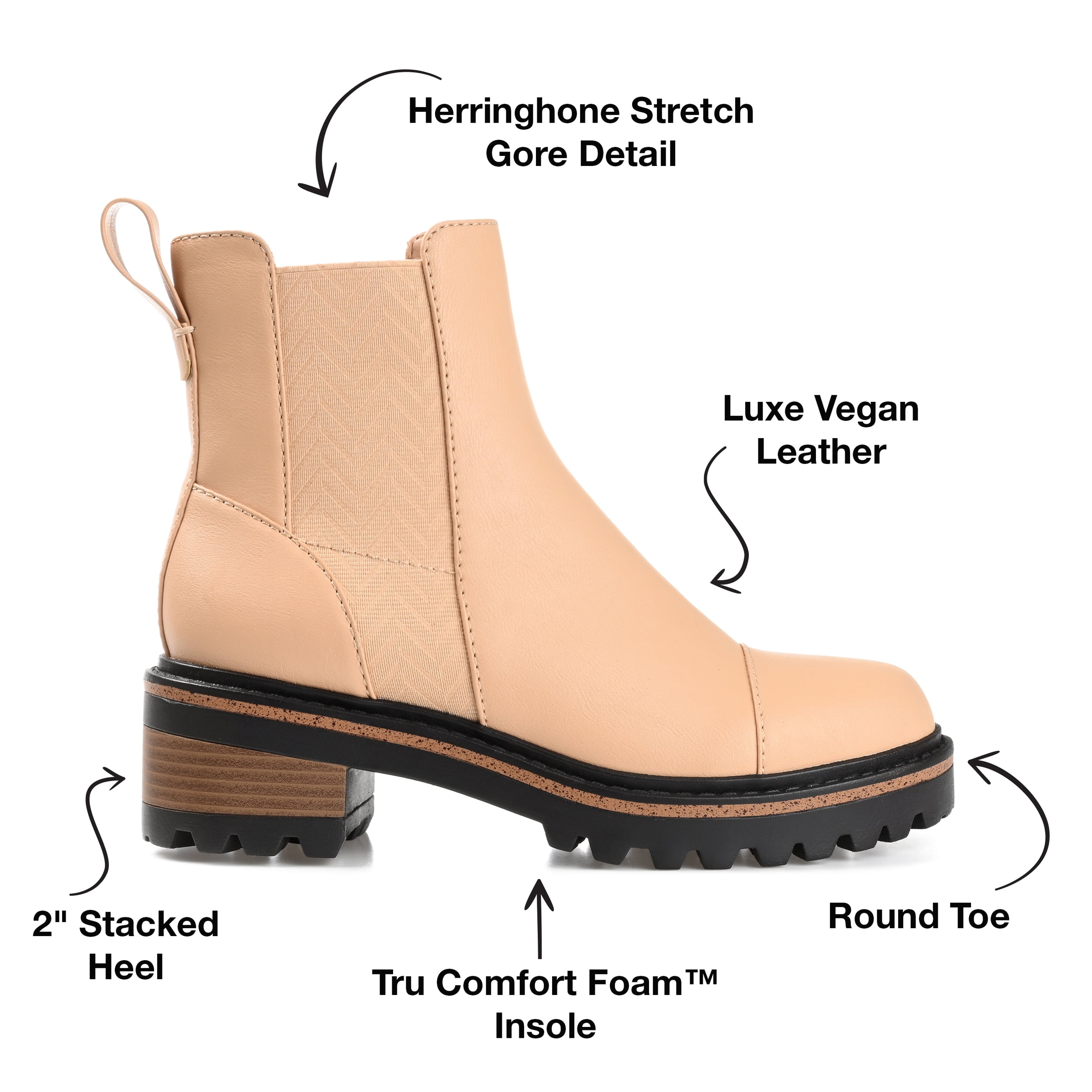 Journee Womens Mirette Pull On Stacked Heel Booties