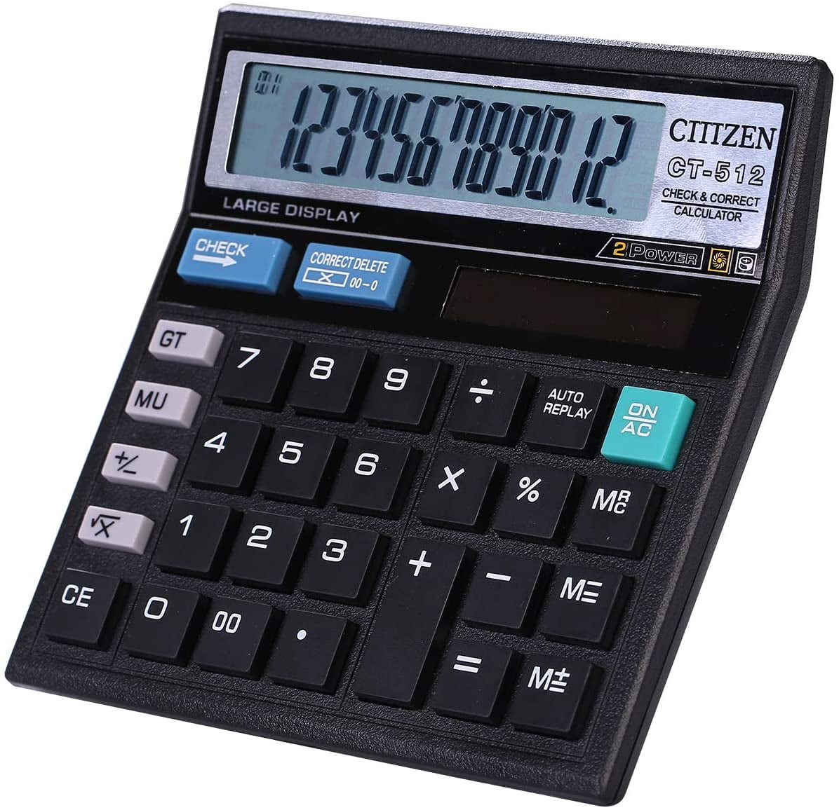 Dual Power Desktop Calculator Basic 12-Digit Large Display for Office Business