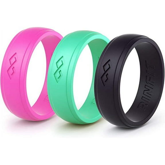 Rinfit Silicone Wedding Rings for Women - Infinity Collection - 3 Rings Pack