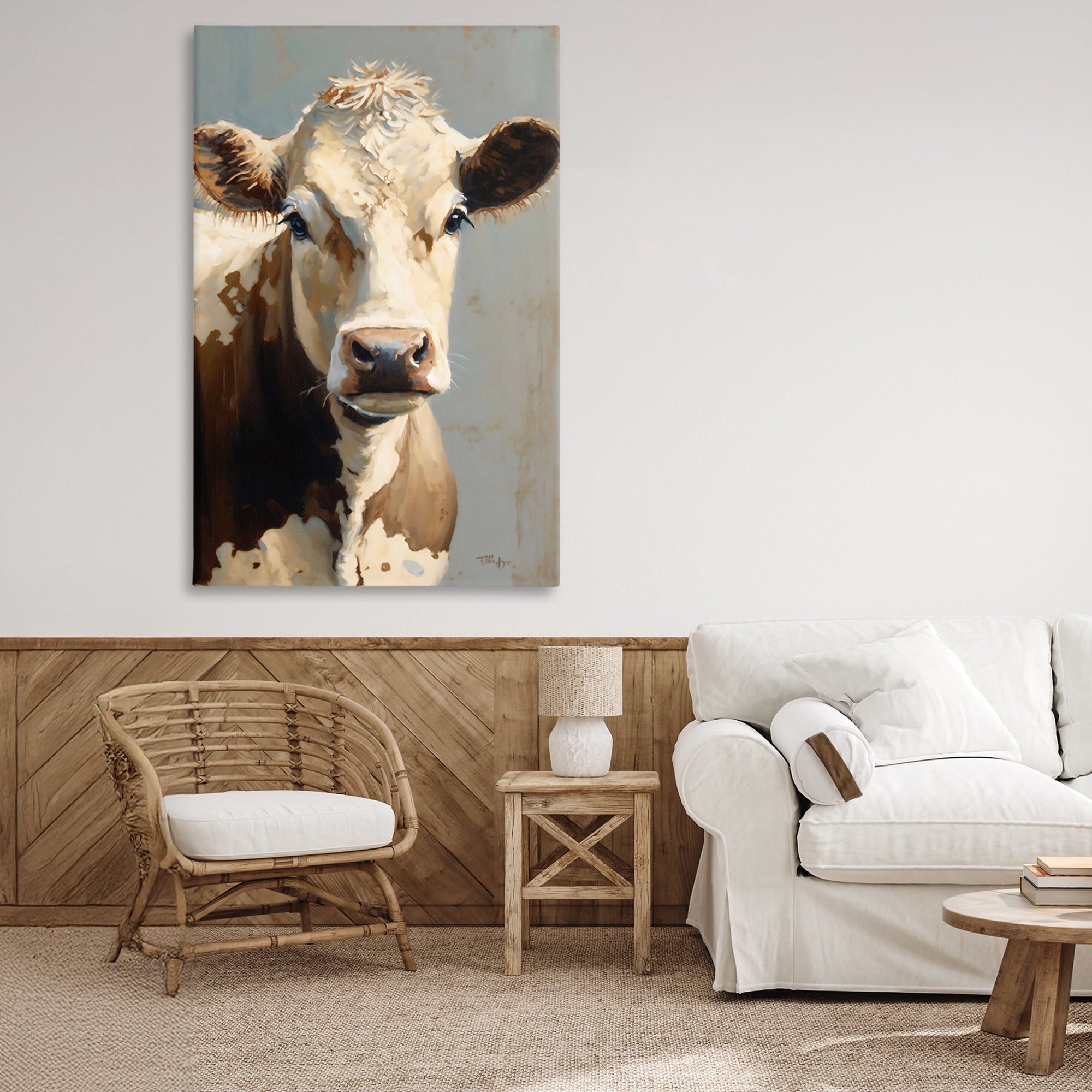 Stupell Industries Farmhouse Cow with Gentle Gaze Canvas Wall Art, design by Creative Studio