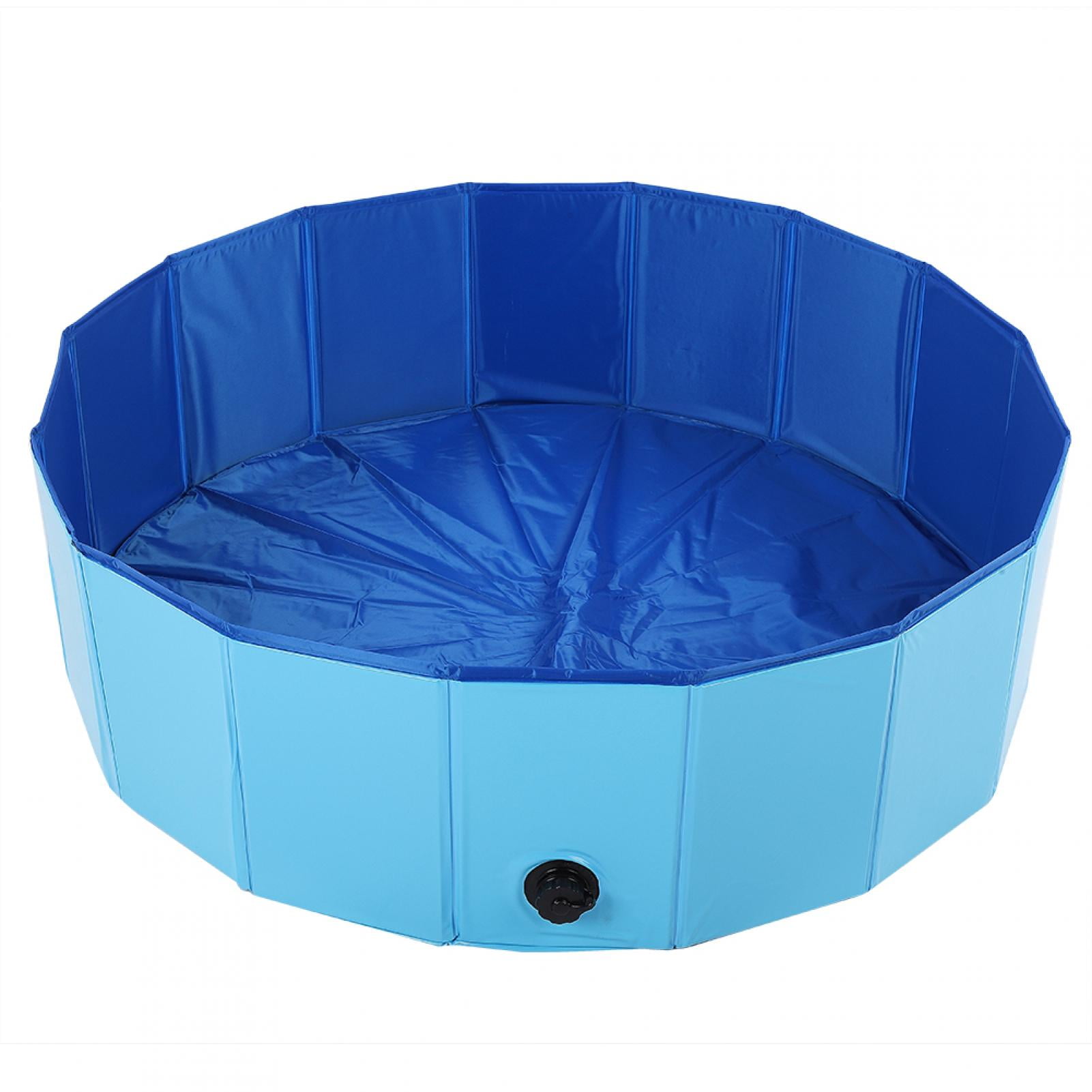 Piscine Pliable Pour Chien – PVC Renforcé 120 X 30 Cm – Fond Antidérapant – Sans Gonflage – Pour Chien, Enfant, Extérieur – Bleu