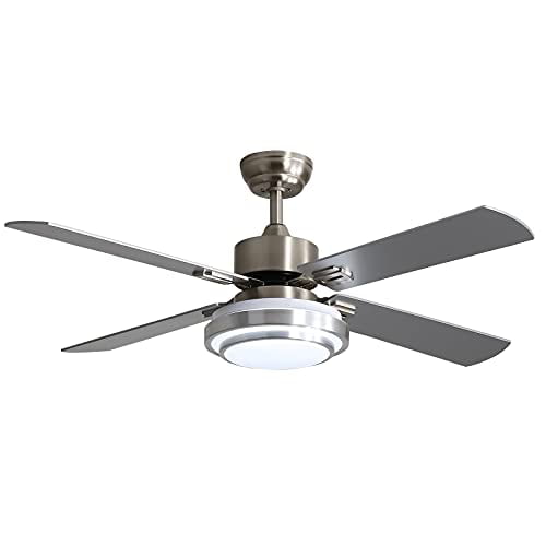 Warmiplanet Ceiling Fan With Lights Remote Control 52 Inch Brushed Nickel Motor 4 Blades Com - Ceiling Fans With Lights And Remote Brushed Nickel