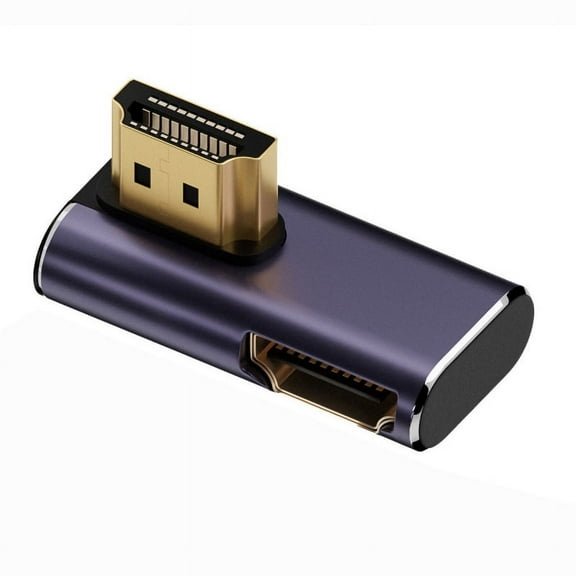 CY HDMI Male to HDMI 2.1 Female Vertical 90 Degree Left Down Angled Low Profile UHD Extension Adapter Support 8K 60hz HDTV