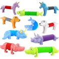 thumbnail image 2 of Giraffes In Scarves Orchard Toys YAHAZORR Pop Tubes Robot, Telescopic Suction Cup Toy, 4PCS Shape Changing Telescopic Tube Fidget Toys For Toddlers Boys Girls Educational Flexible Stretchy Robots Party Favors Travel Toys 2 of 11
