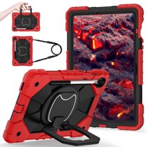 Shockproof Case for Samsung Galaxy Tab S10 FE 10.9"/ S9 FE 10.9"/ S9 11", Shockproof Rugged Shoulder Strap Rotating Kickstand Kids Friendly S Pen Holder Case Cover for Galaxy S10 FE/S9 FE/S9