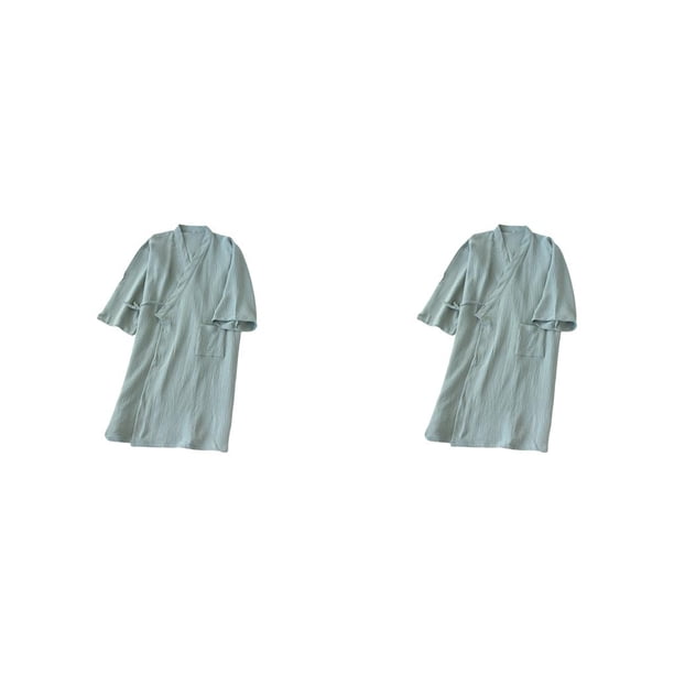 Minnieouse Kimono primavera verano crepé señoras fino camisón mujeres hombres Albornoz hogar boda pijamas ropa de dormir Type2 NO2