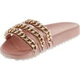 thumbnail image 2 of Liliana Nomi-2 Women Flip Flop Gold Chain Link Slide Slip On Flat Sandal Shoe Slipper Pink, 2 of 4