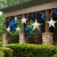 thumbnail image 5 of Hanging Star Decoration, Christmas Decoration Star Decoration Party, 4th of July Star Home Decorations, Ultra Lightweight, Fabric Covered, Fold Flat Metal Frame (60 Inch, Silver Metallic Mesh), 5 of 5