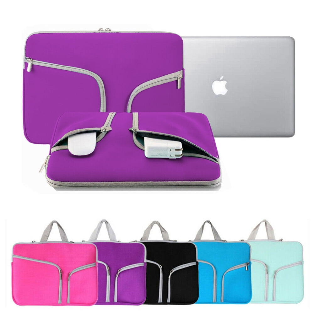 Neoprene Sleeve Laptop Handbag Case Cover Pink Roses on Aqua Leaf and Vine Portable MacBook Laptop/Ultrabooks Case Bag Cover 17 Inch 