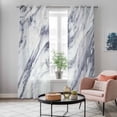 thumbnail image 6 of Kitchen Curtains 84 Inch Length 2 Panels, Grey Marble Grommets Window Treatment Curtain, Abstract Minimalist Modern Art Thermal Curtains Drapes for Living Room/Bathroom, 6 of 9