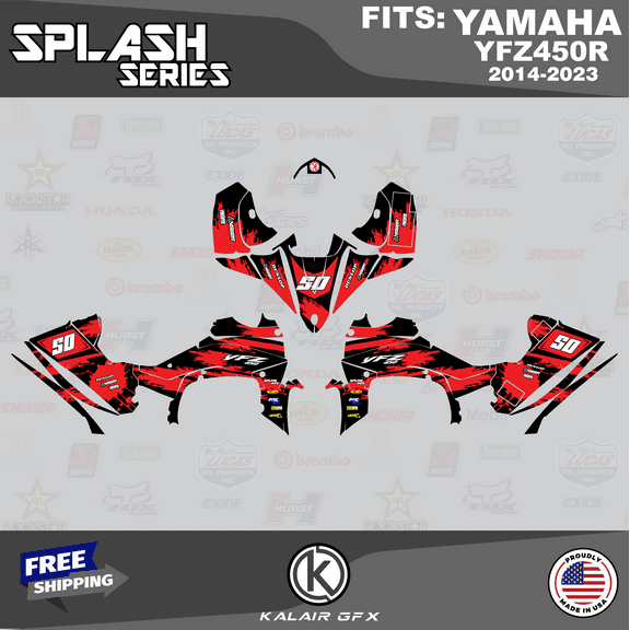 Kalair GFX Graphics Kit for Yamaha ATV YFZ 450R (2014-2023) Splash Series