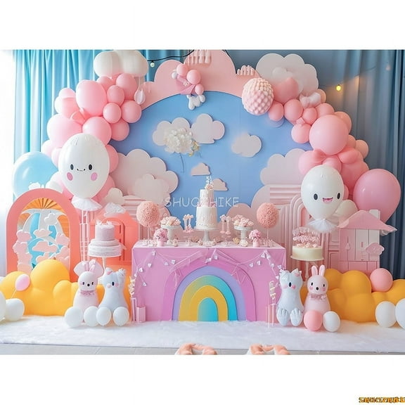 Baby Shower ration Birthday Party Photography Backdrops Props Balloons Arch Childr Newborn Photo Studio Background BS-0