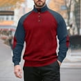 thumbnail image 2 of safuny Men's Casual Long-sleeve Stand-up Collar Blouse Fashionable Button Up Soft Comfortable Shirt for Daily Wear Party Work Vacation Outdoor Wine XXXL, 2 of 5