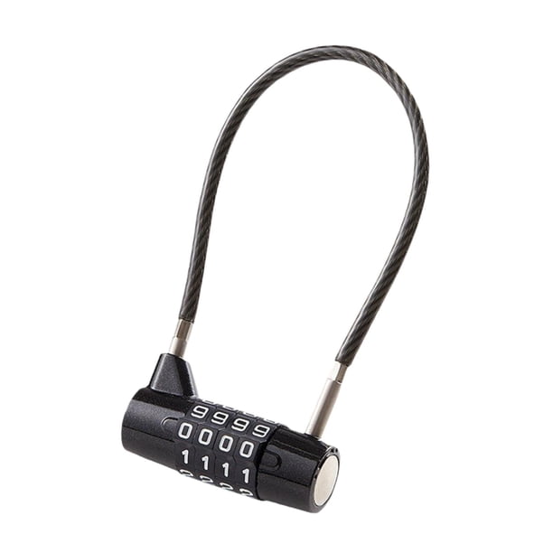 Candado de cable con combinación de 4 dígitos y logotipo de seguridad robusto. Candados de seguridad multiusos. Cable de 17.5 cm