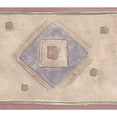thumbnail image 1 of Red Blue Green Beige Abstract Wallpaper Border Geometric Design, Roll 15' x 6'', 1 of 3
