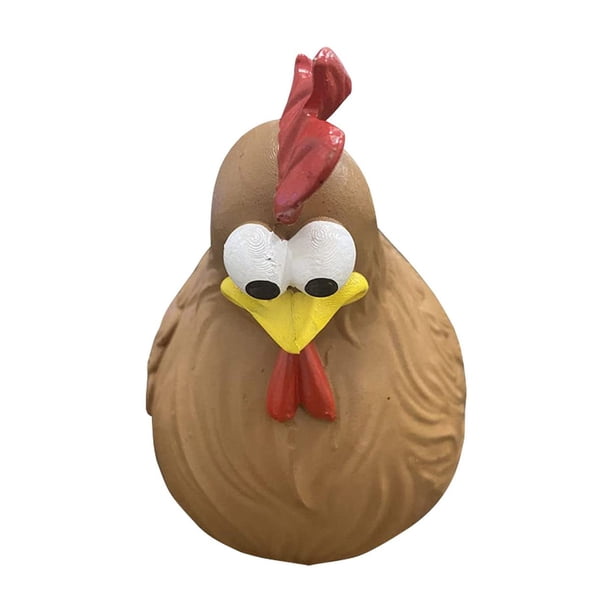 Decoraciones de pollo, diseño de valla, patio, decoración creativa, estatua de pollo de resina para patio de granja