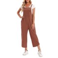 thumbnail image 1 of Women Jumpsuit with Pockets Sleeveless Wide Legs Plus Size Overalls, 1 of 5