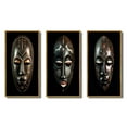 thumbnail image 2 of Designart "Traditional African Mask Ethnically Crafted IX" African Tribal Framed Wall Art Set Of 3 - Black African Tribal Frame Gallery Wall Set For Home Decor, 2 of 7