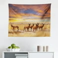 thumbnail image 1 of Safari Tapestry, Big Savannah Family with Dark Cloudy Dramatical Sky Grassland, Fabric Wall Hanging Decor for Bedroom Living Room Dorm, 2 Sizes, Grey Yellow Blue, by Ambesonne, 1 of 1